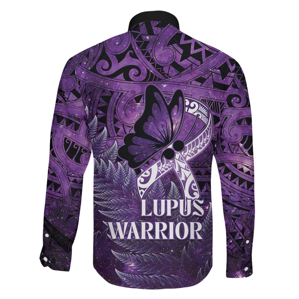 Lupus Awareness Month New Zealand Family Matching Off The Shoulder Long Sleeve Dress and Hawaiian Shirt Be Strong Warrior Maori Silver Fern LT14 - Polynesian Pride