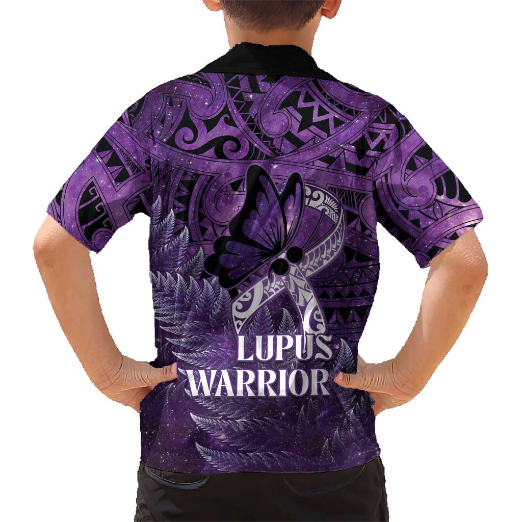 Lupus Awareness Month New Zealand Family Matching Short Sleeve Bodycon Dress and Hawaiian Shirt Be Strong Warrior Maori Silver Fern