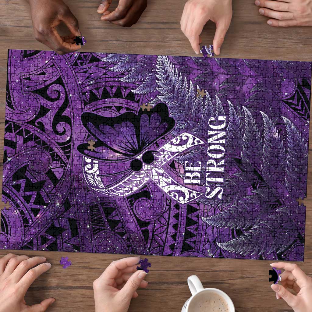 Lupus Awareness Month New Zealand Puzzle Be Strong Warrior Maori Silver Fern LT14 - Polynesian Pride