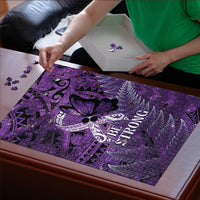 Lupus Awareness Month New Zealand Puzzle Be Strong Warrior Maori Silver Fern LT14 - Polynesian Pride