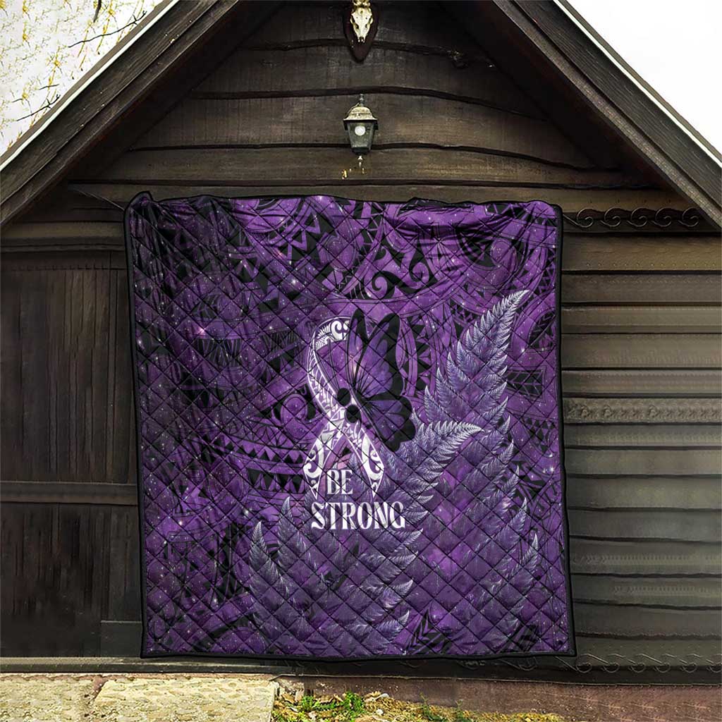 Lupus Awareness Month New Zealand Quilt Be Strong Warrior Maori Silver Fern LT14 - Polynesian Pride