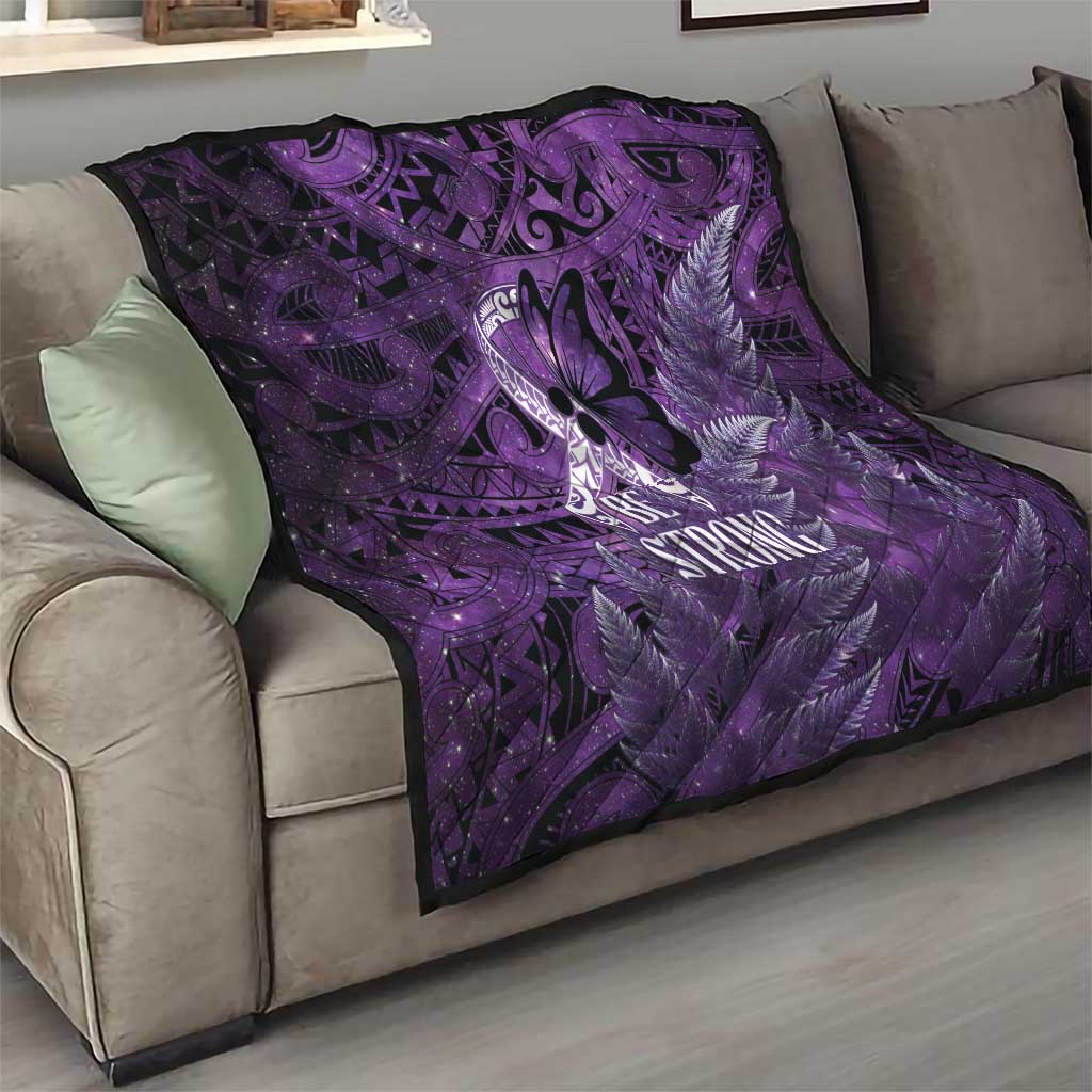 Lupus Awareness Month New Zealand Quilt Be Strong Warrior Maori Silver Fern LT14 - Polynesian Pride