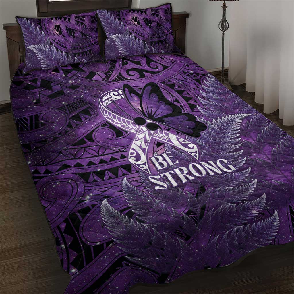 Lupus Awareness Month New Zealand Quilt Bed Set Be Strong Warrior Maori Silver Fern