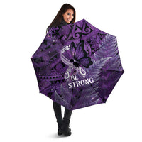 Lupus Awareness Month New Zealand Umbrella Be Strong Warrior Maori Silver Fern LT14 - Polynesian Pride