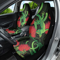 New Zealand Gecko Car Seat Cover Aotearoa Maori With Pohutukawa Flowers