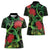 New Zealand Gecko Women Polo Shirt Aotearoa Maori With Pohutukawa Flowers