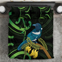 New Zealand Tui Bird Bedding Set Aotearoa Maori With Kowhai Flowers