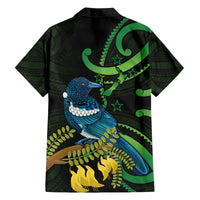 New Zealand Tui Bird Family Matching Off Shoulder Maxi Dress and Hawaiian Shirt Aotearoa Maori With Kowhai Flowers LT14 - Polynesian Pride