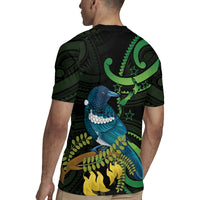 New Zealand Tui Bird Rugby Jersey Aotearoa Maori With Kowhai Flowers