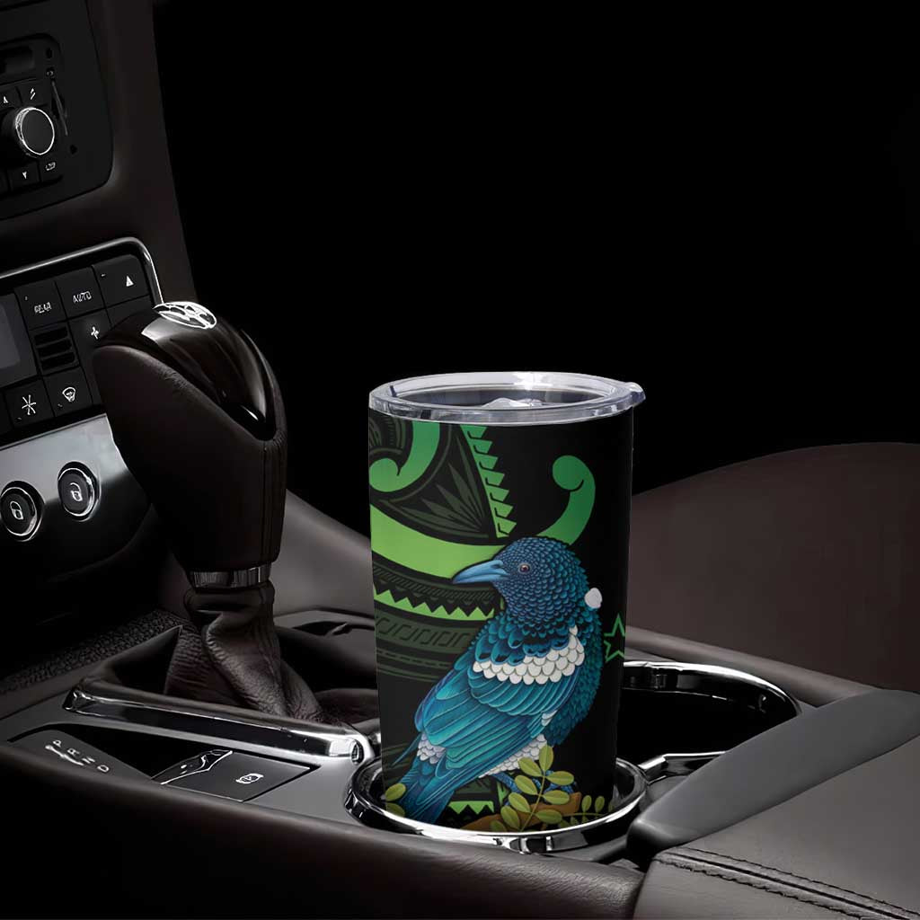 New Zealand Tui Bird Tumbler Cup Aotearoa Maori With Kowhai Flowers