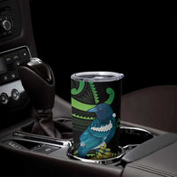 New Zealand Tui Bird Tumbler Cup Aotearoa Maori With Kowhai Flowers