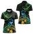 New Zealand Tui Bird Women Polo Shirt Aotearoa Maori With Kowhai Flowers