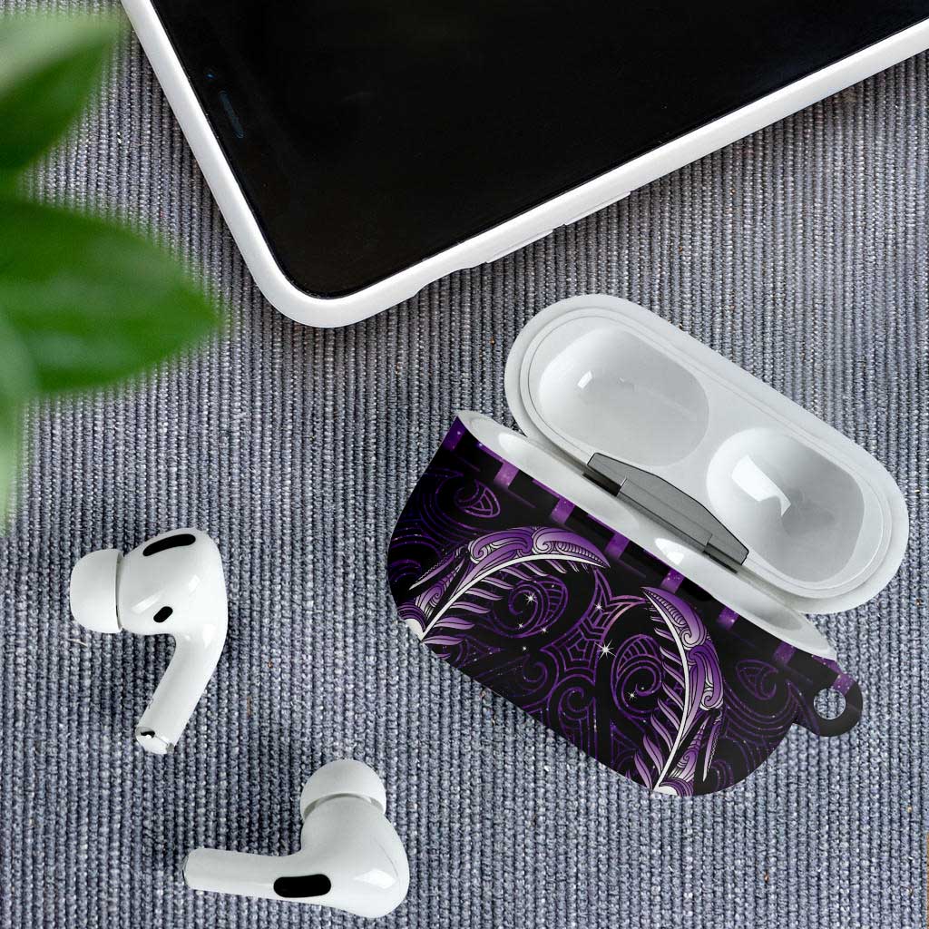 Purple Matariki New Zealand AirPods Case Maori Poutama Galaxy Vibes - Polynesian Pride