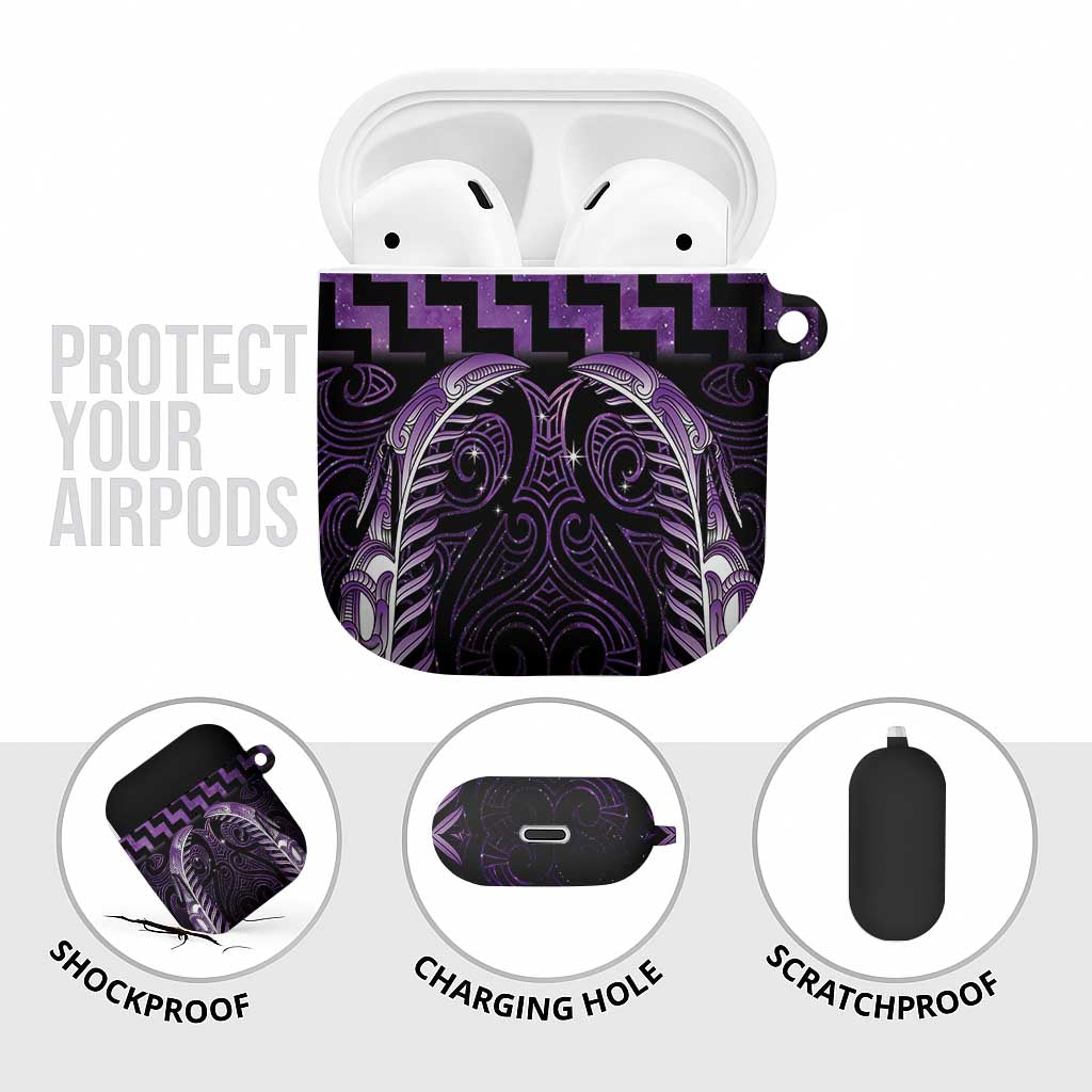Purple Matariki New Zealand AirPods Case Maori Poutama Galaxy Vibes - Polynesian Pride