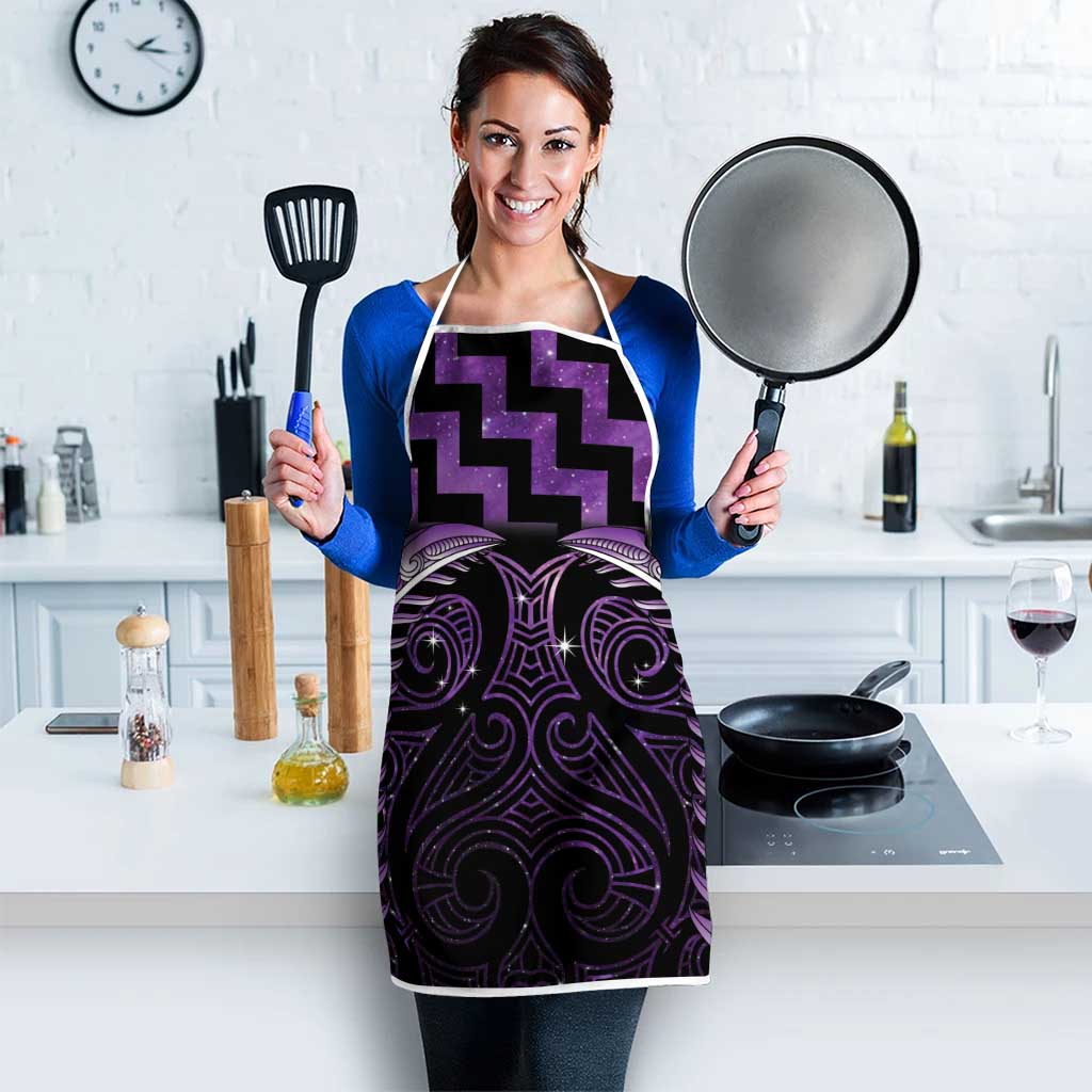 Purple Matariki New Zealand Apron Maori Poutama Galaxy Vibes - Polynesian Pride