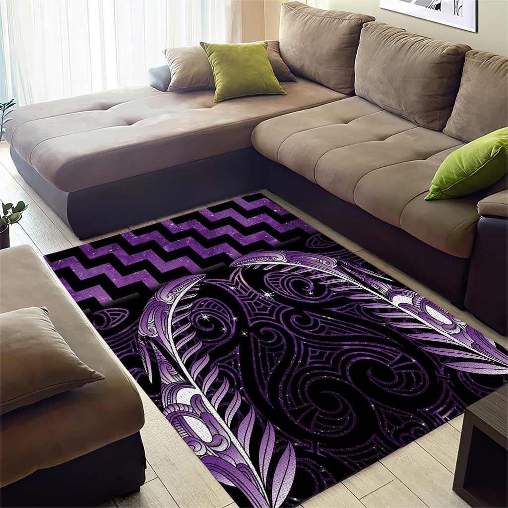 Purple Matariki New Zealand Area Rug Maori Poutama Galaxy Vibes LT14 - Polynesian Pride