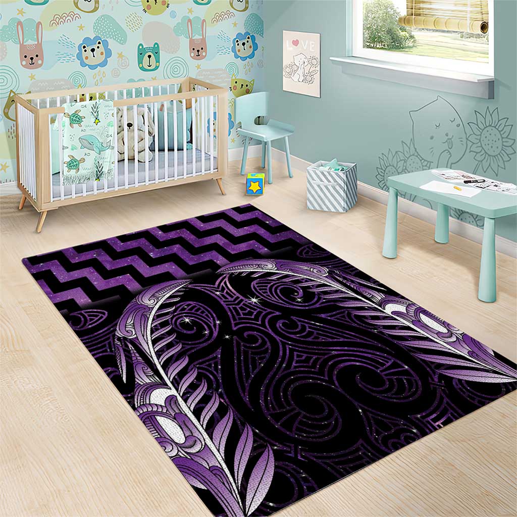 Purple Matariki New Zealand Area Rug Maori Poutama Galaxy Vibes LT14 - Polynesian Pride