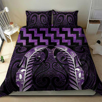 Purple Matariki New Zealand Bedding Set Maori Poutama Galaxy Vibes