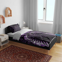 Purple Matariki New Zealand Bedding Set Maori Poutama Galaxy Vibes