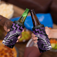 Purple Matariki New Zealand 4 in 1 Can Cooler Tumbler Maori Poutama Galaxy Vibes