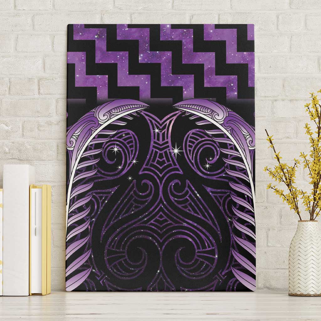 Purple Matariki New Zealand Canvas Wall Art Maori Poutama Galaxy Vibes LT14 Without Frame Purple - Polynesian Pride
