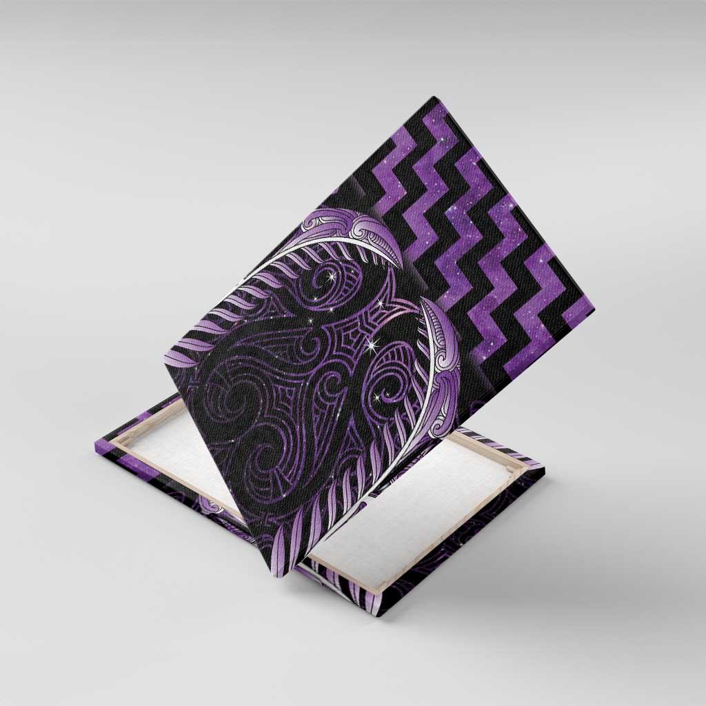 Purple Matariki New Zealand Canvas Wall Art Maori Poutama Galaxy Vibes LT14 With Frame Purple - Polynesian Pride