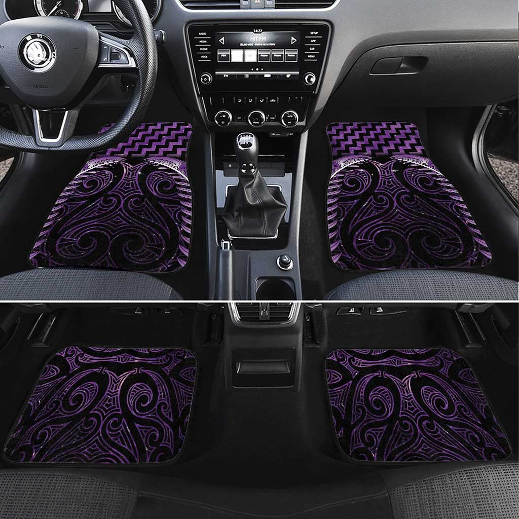 Purple Matariki New Zealand Car Mats Maori Poutama Galaxy Vibes LT14 Set 4pcs Purple - Polynesian Pride