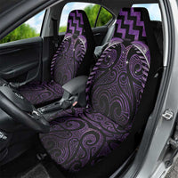 Purple Matariki New Zealand Car Seat Cover Maori Poutama Galaxy Vibes
