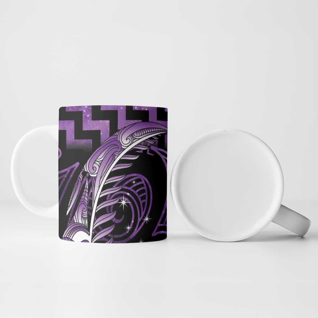 Purple Matariki New Zealand Ceramic Mug Maori Poutama Galaxy Vibes - Polynesian Pride