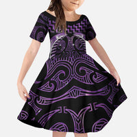Purple Matariki New Zealand Family Matching Mermaid Dress and Hawaiian Shirt Maori Poutama Galaxy Vibes