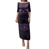Purple Matariki New Zealand Family Matching Puletasi and Hawaiian Shirt Maori Poutama Galaxy Vibes LT14 Mom's Dress Purple - Polynesian Pride