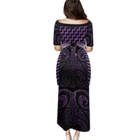 Purple Matariki New Zealand Family Matching Puletasi and Hawaiian Shirt Maori Poutama Galaxy Vibes LT14 - Polynesian Pride
