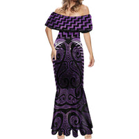 Purple Matariki New Zealand Mermaid Dress Maori Poutama Galaxy Vibes