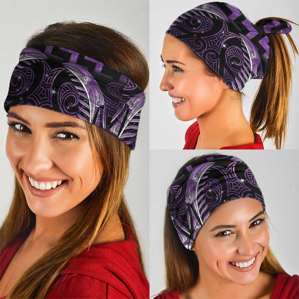 Purple Matariki New Zealand Neck Gaiter Maori Poutama Galaxy Vibes - Polynesian Pride