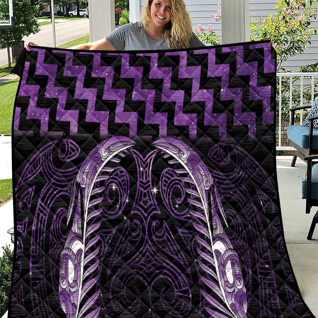 Purple Matariki New Zealand Quilt Maori Poutama Galaxy Vibes LT14 Purple - Polynesian Pride