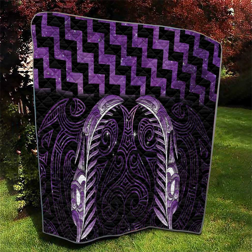 Purple Matariki New Zealand Quilt Maori Poutama Galaxy Vibes LT14 - Polynesian Pride