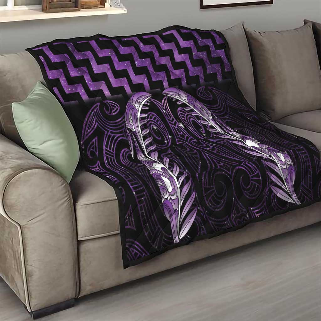 Purple Matariki New Zealand Quilt Maori Poutama Galaxy Vibes LT14 - Polynesian Pride