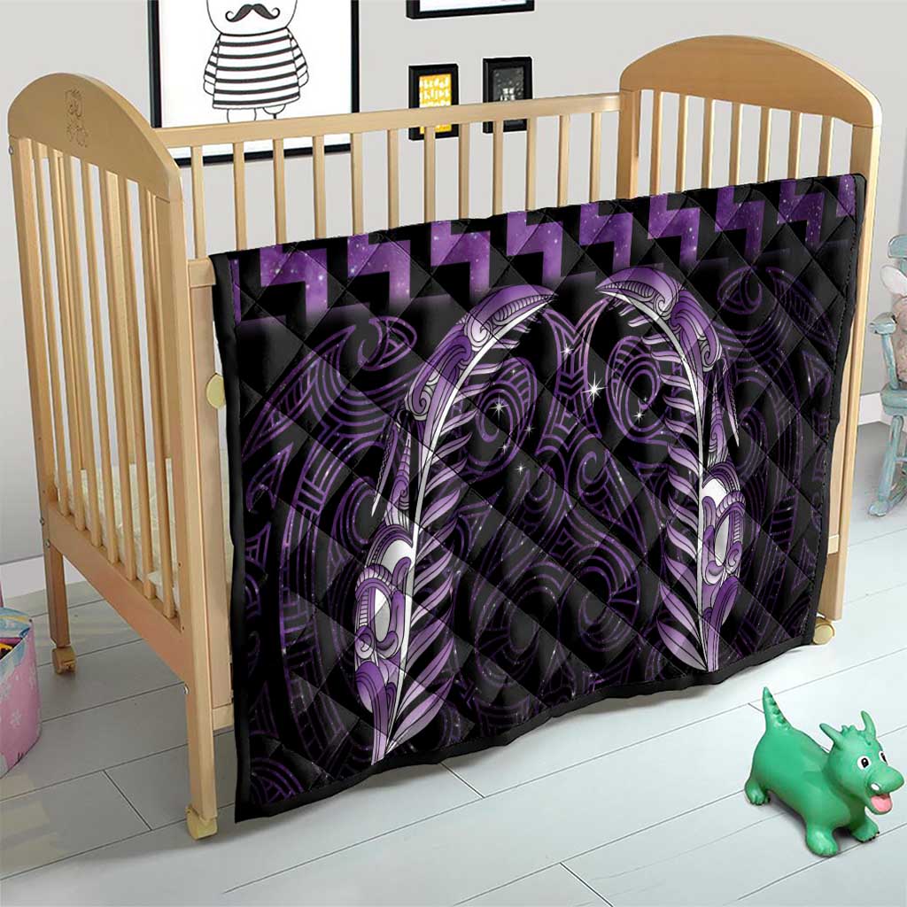 Purple Matariki New Zealand Quilt Maori Poutama Galaxy Vibes LT14 - Polynesian Pride