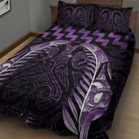 Purple Matariki New Zealand Quilt Bed Set Maori Poutama Galaxy Vibes LT14 - Polynesian Pride