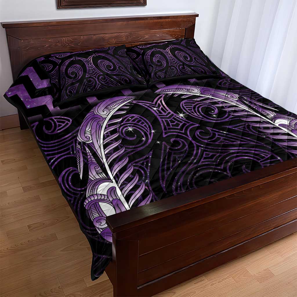 Purple Matariki New Zealand Quilt Bed Set Maori Poutama Galaxy Vibes LT14 - Polynesian Pride