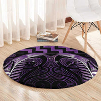 Purple Matariki New Zealand Round Carpet Maori Poutama Galaxy Vibes LT14 - Polynesian Pride
