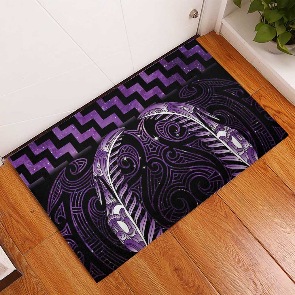 Purple Matariki New Zealand Rubber Doormat Maori Poutama Galaxy Vibes LT14 - Polynesian Pride