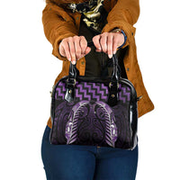 Purple Matariki New Zealand Shoulder Handbag Maori Poutama Galaxy Vibes LT14 One Size Purple - Polynesian Pride