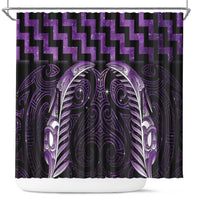 Purple Matariki New Zealand Shower Curtain Maori Poutama Galaxy Vibes LT14 Purple - Polynesian Pride
