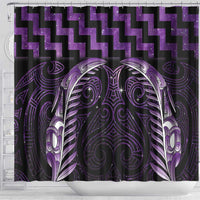 Purple Matariki New Zealand Shower Curtain Maori Poutama Galaxy Vibes LT14 - Polynesian Pride