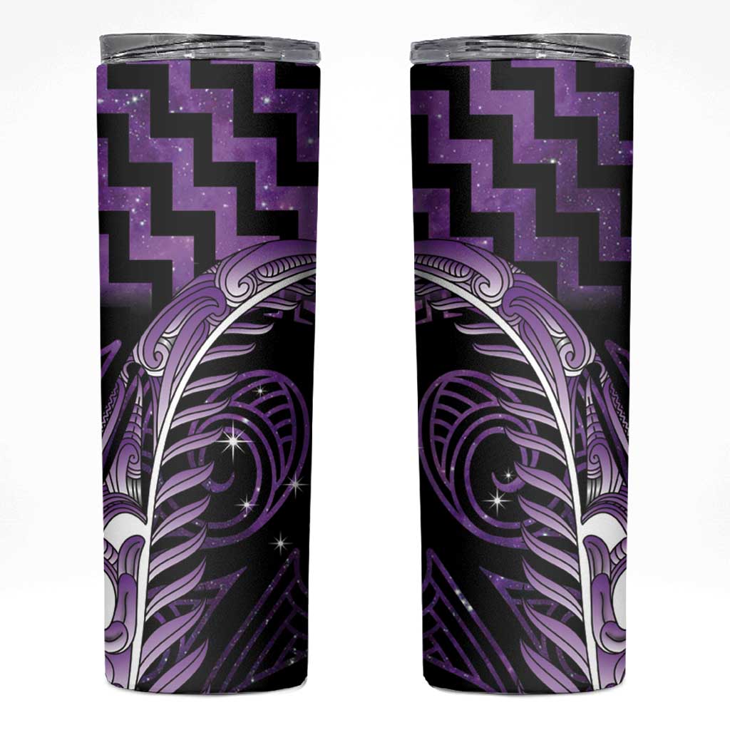 Purple Matariki New Zealand Skinny Tumbler Maori Poutama Galaxy Vibes LT14 Purple - Polynesian Pride