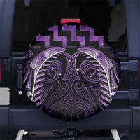 Purple Matariki New Zealand Spare Tire Cover Maori Poutama Galaxy Vibes LT14 No hole Purple - Polynesian Pride