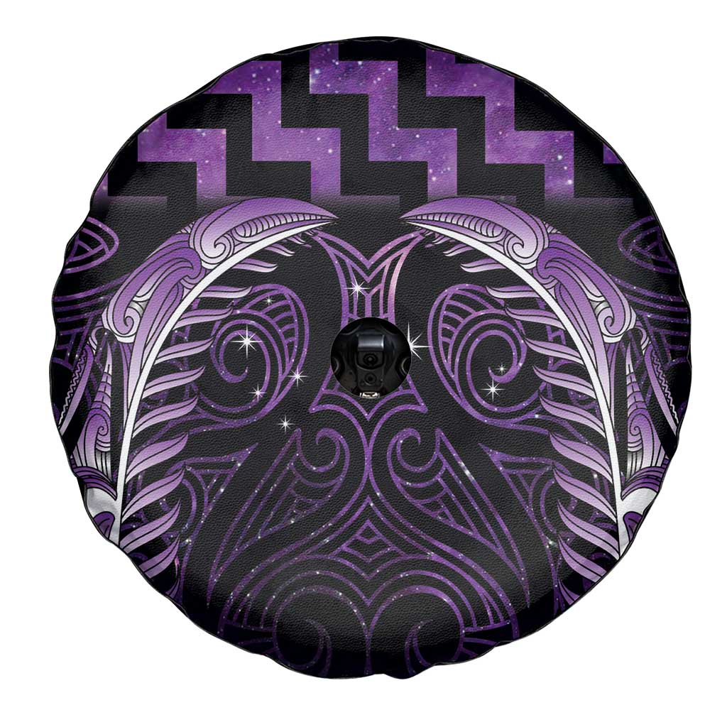 Purple Matariki New Zealand Spare Tire Cover Maori Poutama Galaxy Vibes LT14 - Polynesian Pride