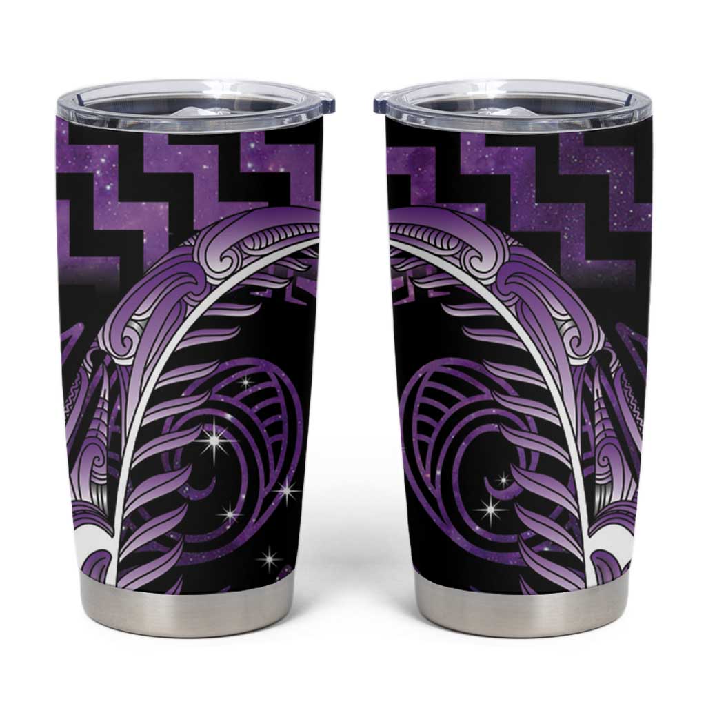 Purple Matariki New Zealand Tumbler Cup Maori Poutama Galaxy Vibes
