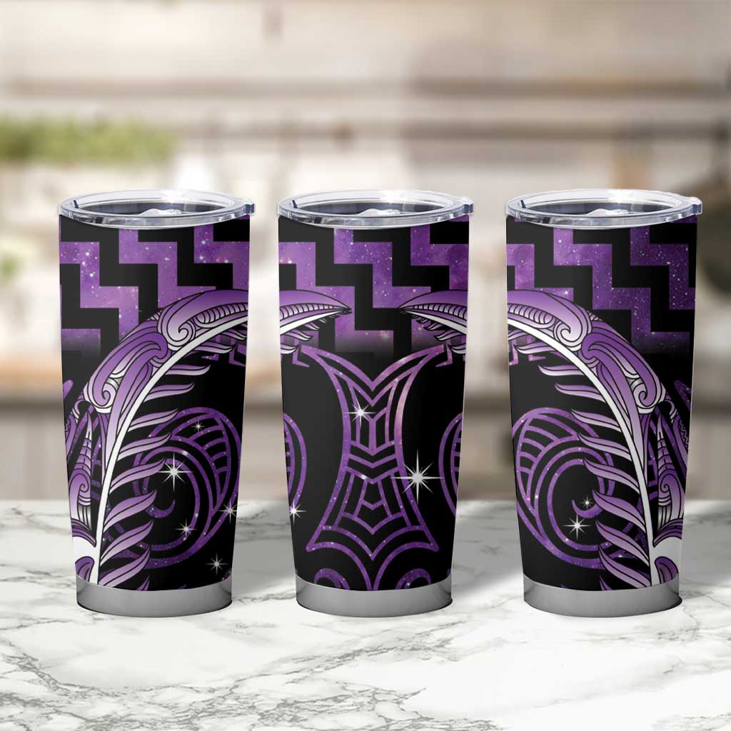 Purple Matariki New Zealand Tumbler Cup Maori Poutama Galaxy Vibes LT14 - Polynesian Pride